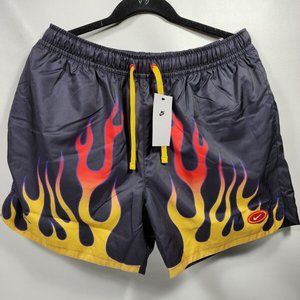 Nike NSW Flow Americana Flame Woven Mesh Lined Shorts Black Men's L DV9628-010